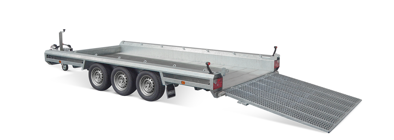 Remorque porte-engins Hulco Terrax-3 LK hayon ouvert pour chargement d’engins – Remorques Franc Lyon