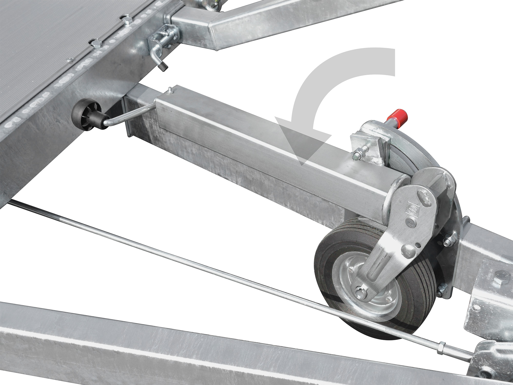 Anssems AMT : roue jockey escamotable (AMT 2500 407 / 440 et 3000)