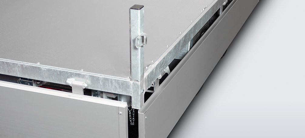 Ridelles aluminium rabattables – remorque benne Anssems KSX