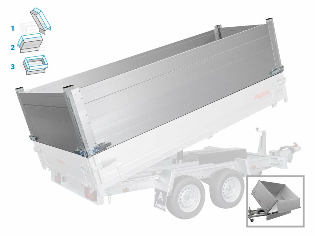 Ridelles de réhausse aluminium 70 cm – benne Anssems KSX / Hulco Benax