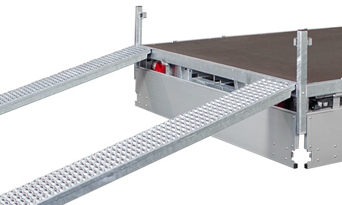 Rampes acier 250 cm avec logement sous plancher (la paire) – Hulco Medax
