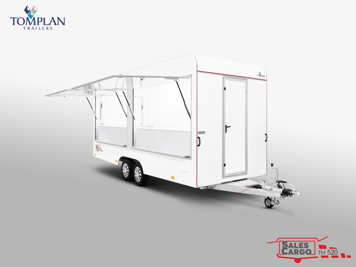 Remorque magasin – TH 523T double essieu, 3 hayons